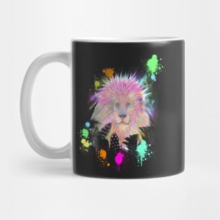 Colorful Rainbow Tribal Lion Artwork Mug